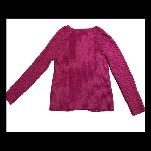 Sundance Birdie Ribbed Henley Sweater Large Berry Pink Soft Silk Winter Casual - Picture 4 of 7
